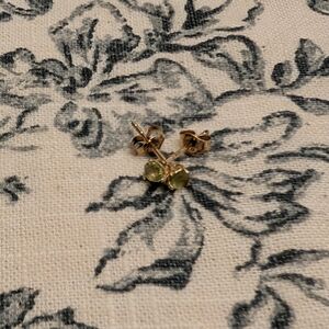 Zales Gold Earrings with Green Gemstone